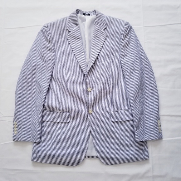 Saddlebred Other - Saddlebred Men's Blue And White Seersucker Jacket